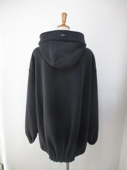 送料無料 アヤン ayane 896110 軽量裏起毛フーディーブルゾン レディース 裏起毛パーカー 軽量アウター 冬 ギャザースリーブ 体型カバー CHARCOAL