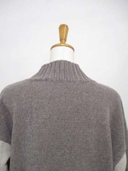 送料無料 ユイティーム ニ huitieme nid モール配色ハイネックプルオーバー レディース ニット 配色 モール糸 ノーチク 523819 BEIGE×MOCHA