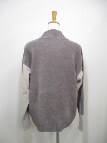 送料無料 ユイティーム ニ huitieme nid モール配色ハイネックプルオーバー レディース ニット 配色 モール糸 ノーチク 523819 BEIGE×MOCHA