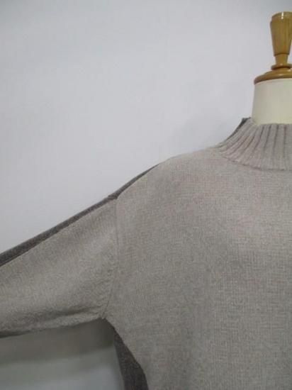 送料無料 ユイティーム ニ huitieme nid モール配色ハイネックプルオーバー レディース ニット 配色 モール糸 ノーチク 523819 BEIGE×MOCHA