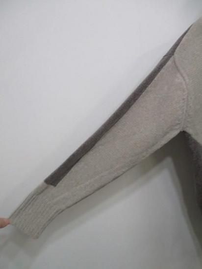 送料無料 ユイティーム ニ huitieme nid モール配色ハイネックプルオーバー レディース ニット 配色 モール糸 ノーチク 523819 BEIGE×MOCHA