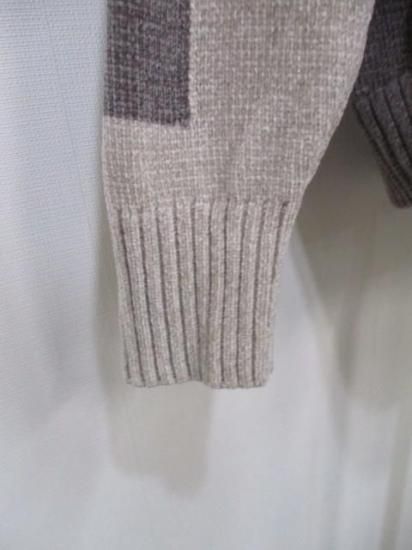 送料無料 ユイティーム ニ huitieme nid モール配色ハイネックプルオーバー レディース ニット 配色 モール糸 ノーチク 523819 BEIGE×MOCHA