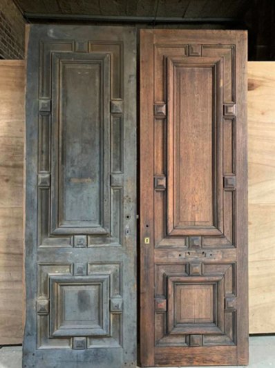 アンティークパネルドア | Pair of Panel Chateau Doors (579-23)