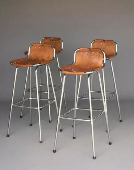 シャルロットペリアン】レザルク 1960年代 バースツール 4脚
