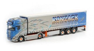 Konzack - Scania R6 Topline 4x2 tractor with 3 axle Curtainside Traile