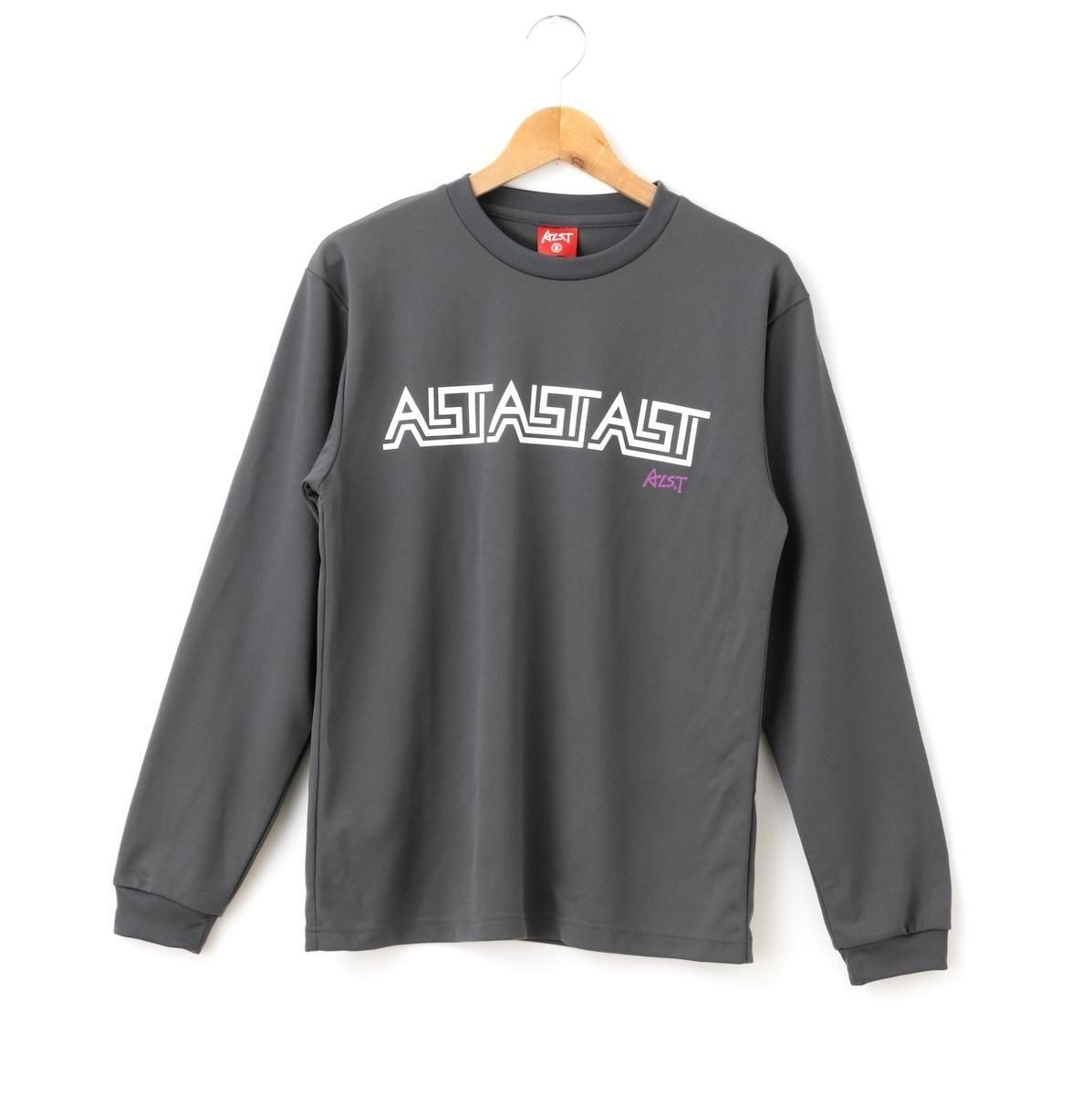 未使用 DERSCHUTZE ダークグレー 刺繍付き 長袖Tシャツ M 長袖ドライTシャツ DX LOGO【ダークグレー/ホワイト】 - ALST