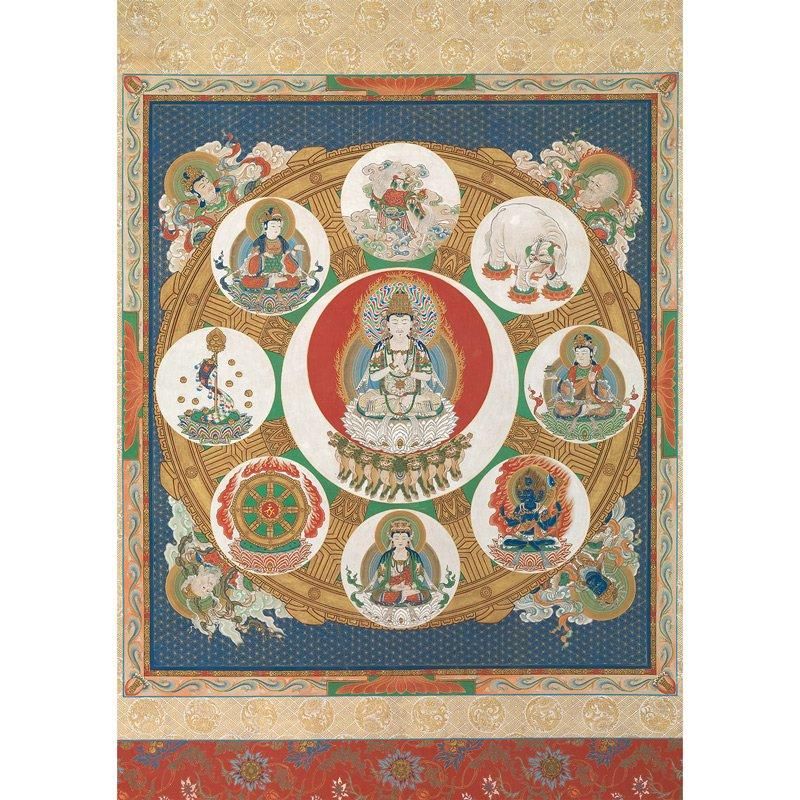 【複製】◆仏画◆工芸◆一字金輪曼荼羅　絹本 複製】◇仏画◇工芸◇一字金輪曼荼羅 絹本 複製】◇仏画◇工芸