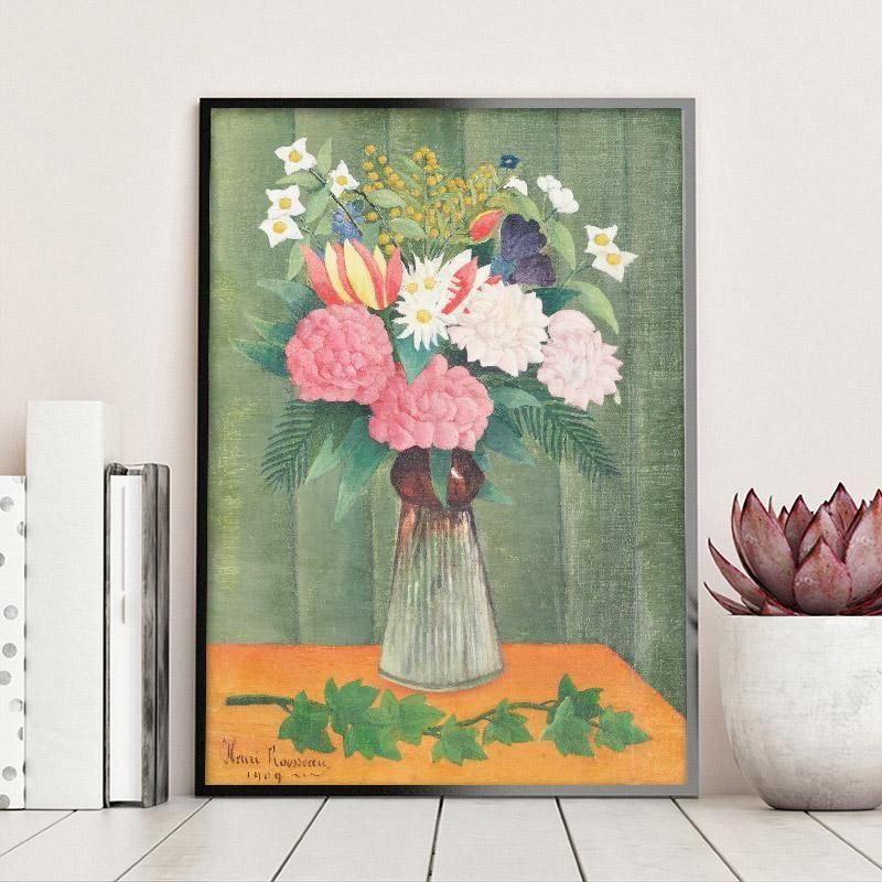 油彩画 花瓶の花 花瓶の花 油彩画 フレーム付き トップ K. 蘭 Kojima 絵画 光