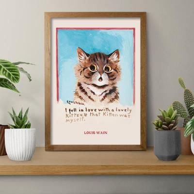 ルイス　ウェイン　古い木枠の額装 ルイスウェイン古い木枠の額装