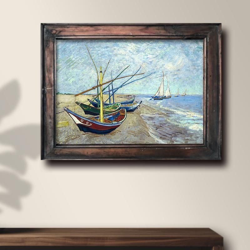 ミャンマー　有名画家　Soe Aung 漁船と夕日 絵画 水彩画 帆船が進む！ 絵画 makochin 通販 19204380｜Creema