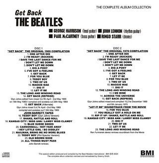 The Beatles(ビートルズ)/ GET BACK : THE COMPLETE ALBUM COLLECTION【3CD】 -  コレクターズCD通販 TANGERINE ECHO