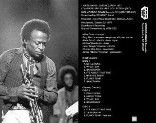 Miles Davis(マイルス・デイヴィス)/ LIVE IN ZURICH 1971 / COMPLETE SBD SOURCE  COLLECTION【3CD+LTD.DVDR】 - コレクターズCD通販 TANGERINE ECHO