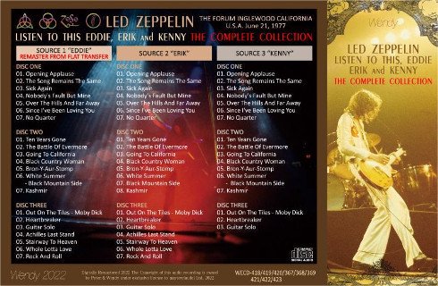 Led Zeppelin(レッド・ツェッペリン)/ 1977 LISTEN TO THIS, EDDIE COMPLETE COLLECTION  【9CD】 - コレクターズCD通販 TANGERINE ECHO