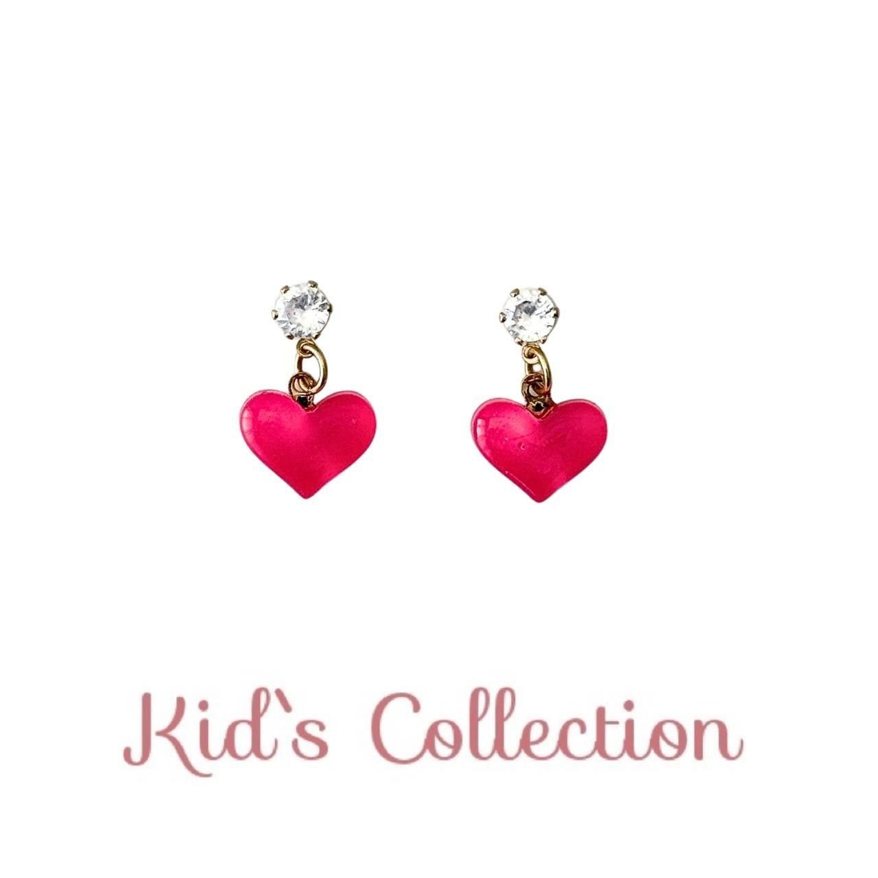 貼るピアス【シール10ペア付】【子供用】プチ ハート ぷっくり /ピンク