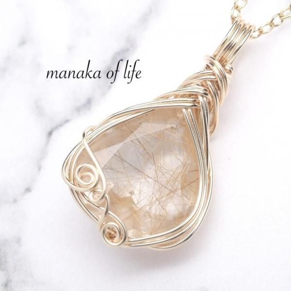 ルビーイン ネックレス ワイヤーラップ ルビーインゾイサイト フラワーモチーフ ワイヤーラッピングネックレス