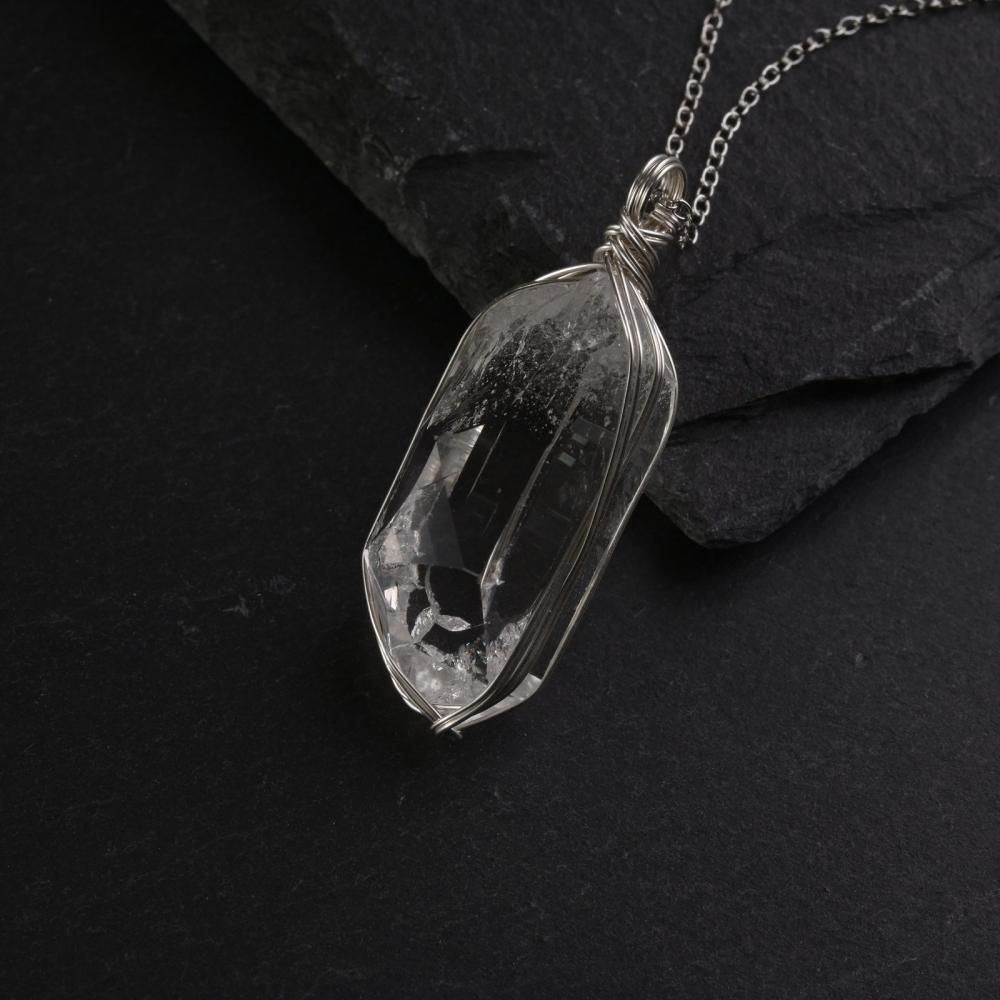 水晶 クリスタル 原石 鉱物 ペンダントトップ ワイヤー