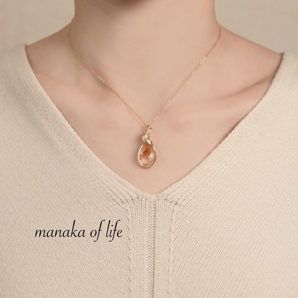 タンザナイト　ワイヤーラップ14kドロップ型 ペンダントトップ タンザナイト ペンダントトップ ワイヤーラッピング ネックレス