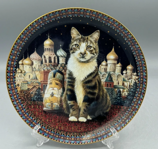 レズリー・アン・アイボリー (Lesley Anne Ivory) 「Cats Around the World ロシア ダンバリーミント」 西洋陶磁  アンティーク 猫 ねこ