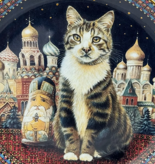 レズリー・アン・アイボリー (Lesley Anne Ivory) 「Cats Around the World ロシア ダンバリーミント」 西洋陶磁  アンティーク 猫 ねこ