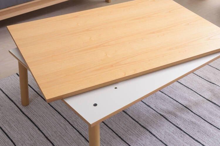 木製シンプルモダンこたつ ナチュラル 東谷 こたつテーブル 幅80 長方形 石英管 中間スイッチ ナチュラル