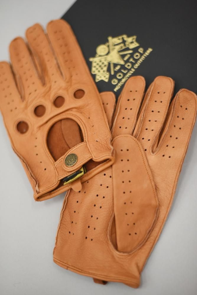 英国 「GOLDTOP」 「Classic Deerskin Leather Driving Gloves」 Tan