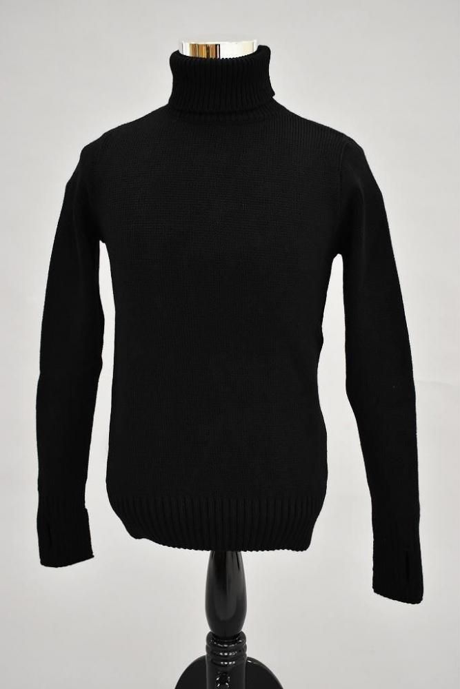 ѹ GOLDTOPס100% Merino Wool Fitted Submariner Sweater 100%Υ եå ֥ޥ꡼ʡ  COLORBLACK