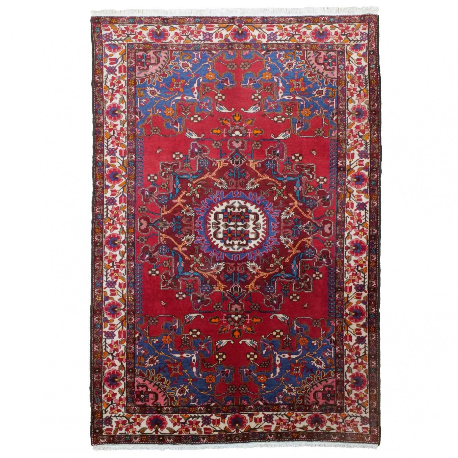 vintage】205cm×99cm ペルシャ絨毯 ハマダン ヴィンテージラグ vintage vintage】205cm×99cm ペルシャ絨毯 ハマダン ヴィンテージラグ vintage