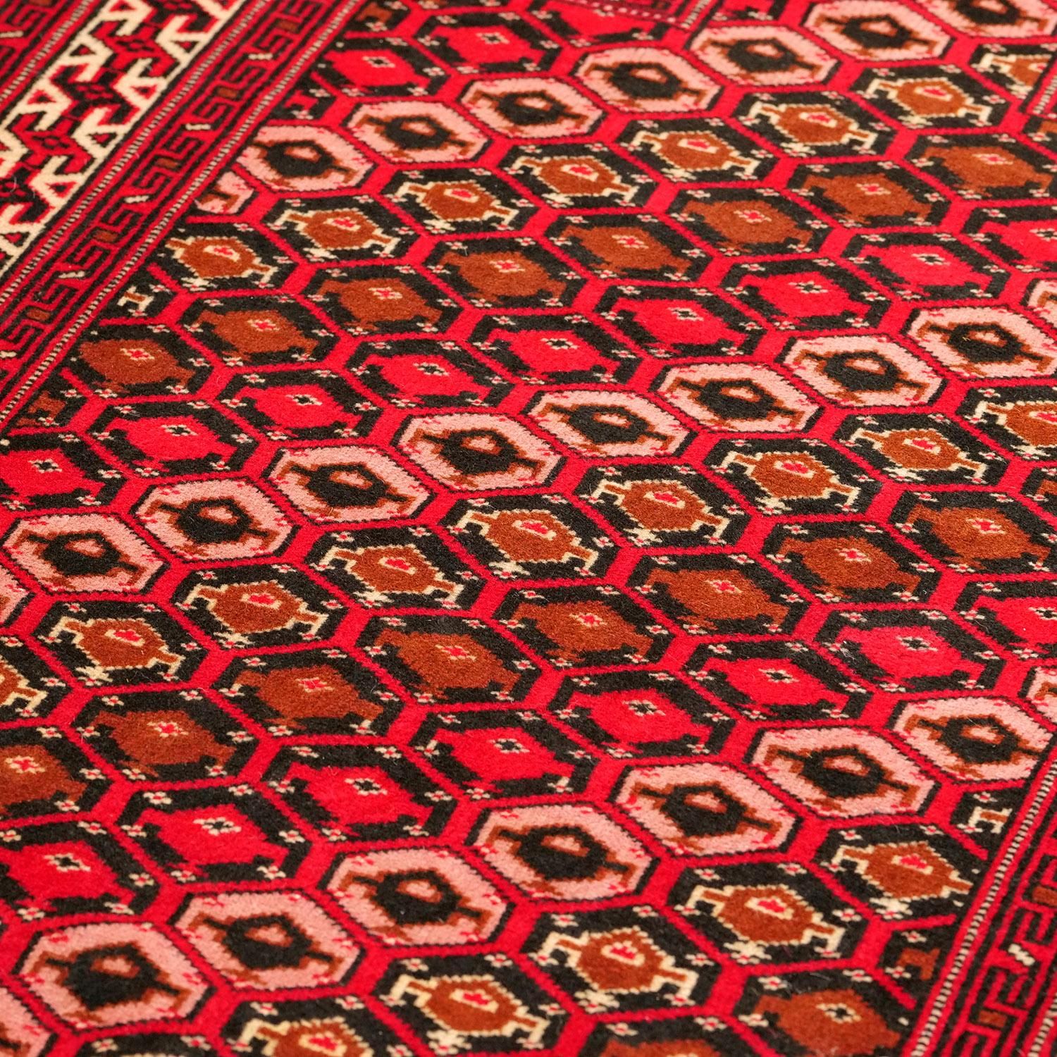 vintage 絨毯　トルクメン　トルコ　ペルシャ　ラグ　ターキッシュ トルクメン絨毯 | 1970年代セミアンティーク - vintagecarpet