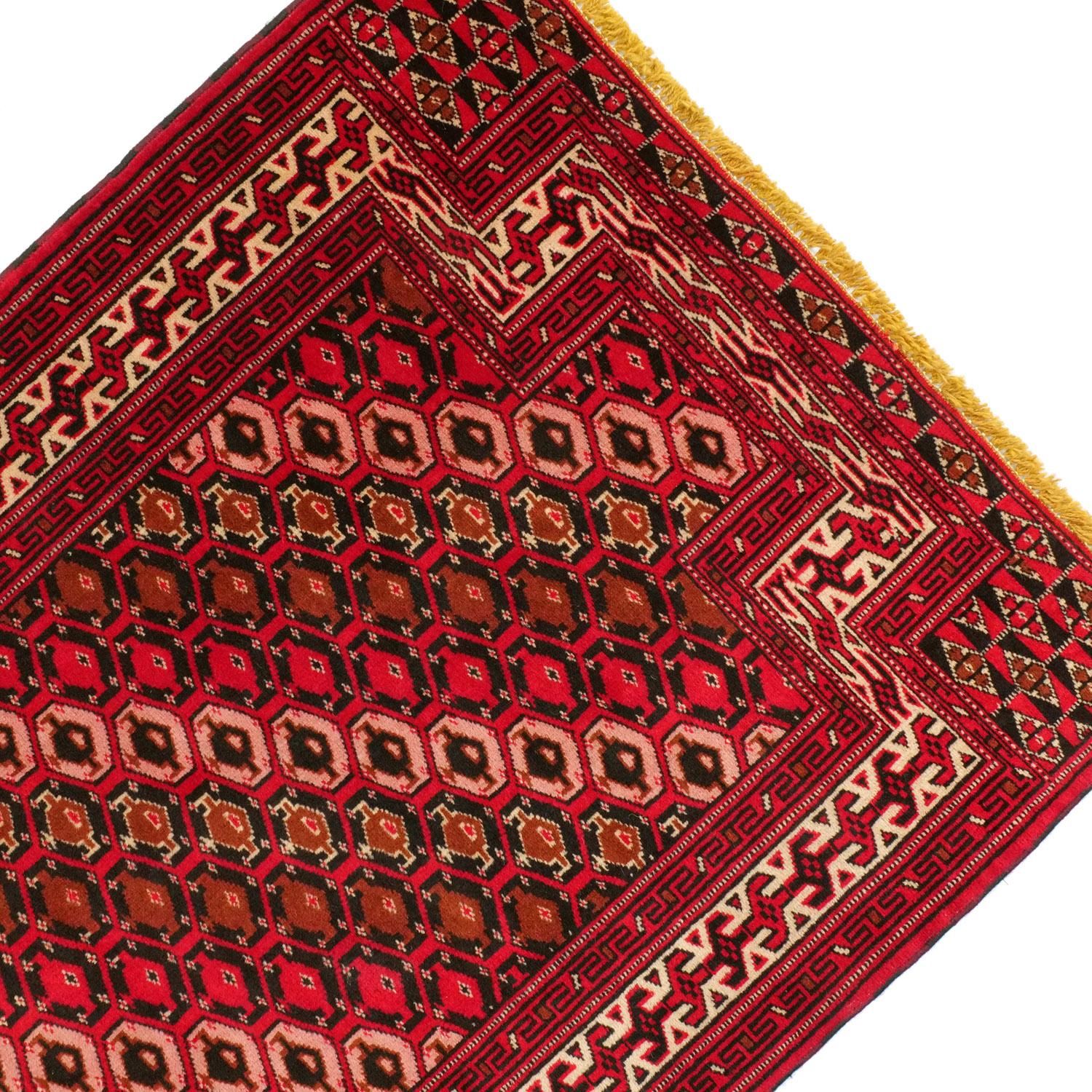 vintage 絨毯　トルクメン　トルコ　ペルシャ　ラグ　ターキッシュ トルクメン絨毯 | 1970年代セミアンティーク - vintagecarpet