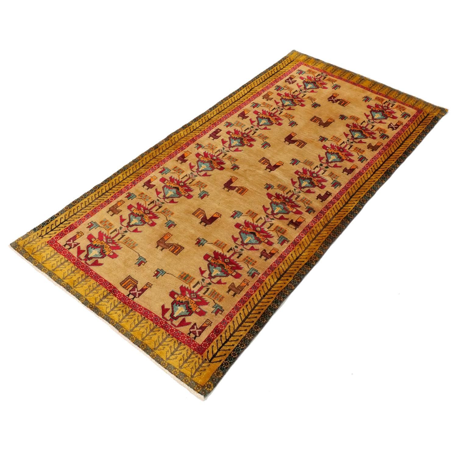 ヴィンテージラグ◾️フランス ファリマン 1960年代 ラグ | セミアンティーク - vintagecarpet