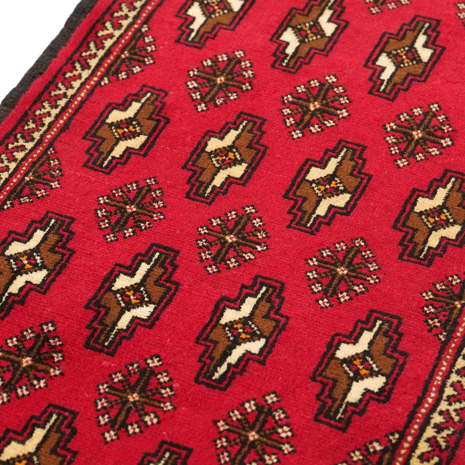 44×81  バルーチラグ  深緑×オレンジ系 44×81 バルーチラグ 深緑×オレンジ系