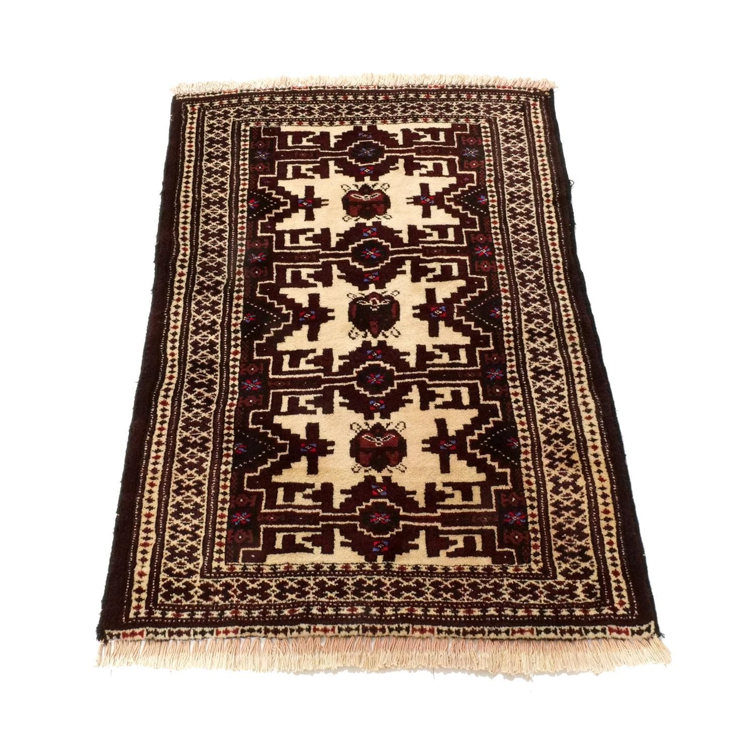 ペルシャ絨毯トルクメンメヘラビ絨毯　ヴィンテージラグ 80cmx125cm トルクメン ラグ 1960年代 | セミアンティーク - vintagecarpet