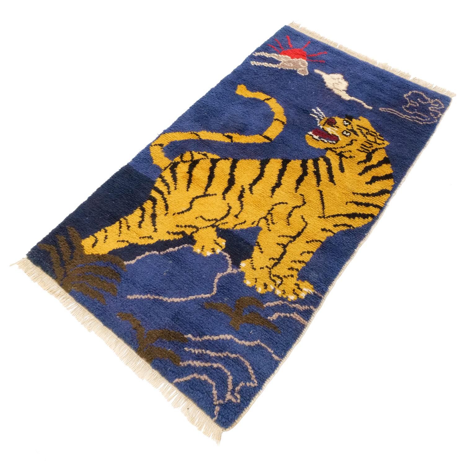 チベット 1940年代 ラグ | 手織りアンティーク - vintagecarpet