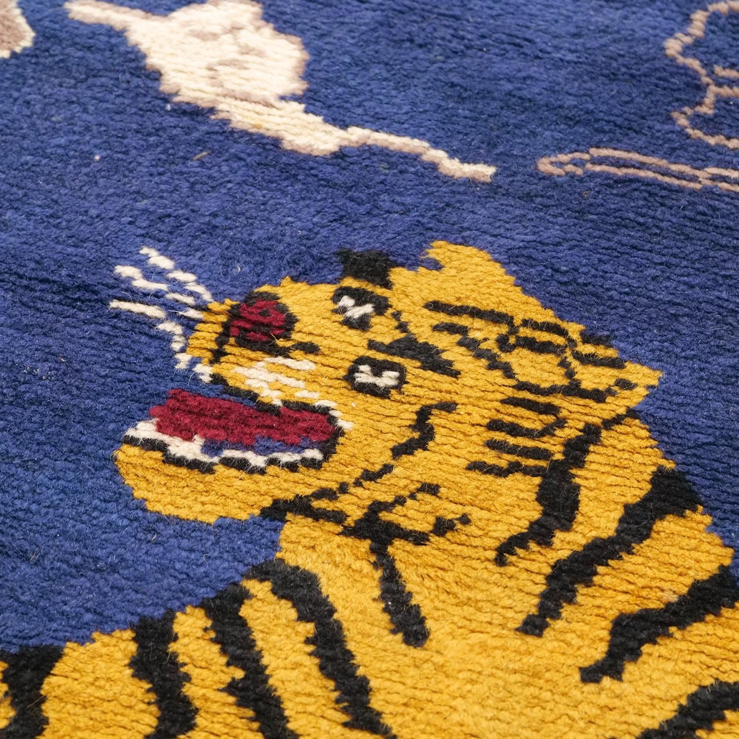 チベット 1940年代 ラグ | 手織りアンティーク - vintagecarpet