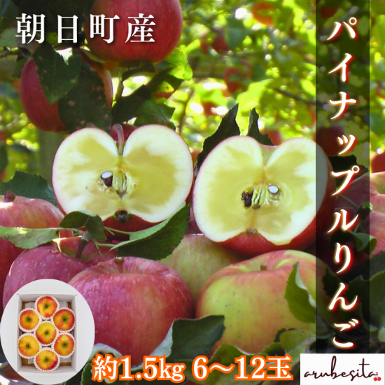 予約・数量限定】山形県産 極蜜 葉取らずパイナップルりんご｜約