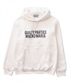 WACKO MARIA MIDDLE WEIGHT PULL OVER HOODED SWEAT SHIRT / White