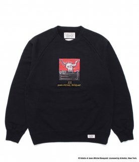 WACKO MARIA WASHED HEAVY WEIGHT CREW NECK SWEAT SHIRT / Black