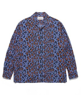 WACKO MARIA LEOPARD HAWAIIAN SHIRT L/S ( TYPE-2 ) Blue