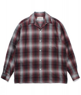 WACKO MARIACHECK OPEN COLLAR SHIRT Red