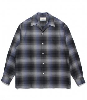 WACKO MARIACHECK OPEN COLLAR SHIRT  Navy