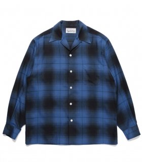 WACKO MARIACHECK OPEN COLLAR SHIRT  Blue