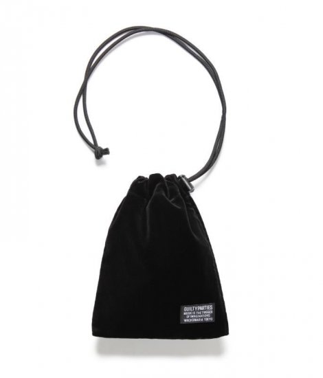 WACKO MARIA VELVET DRAWSTRING BAG / Black