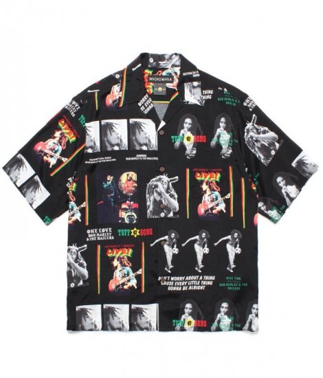 WACKO MARIA /  BOB MARLEY HAWAIIAN SHIRT S/S ( TYPE-1 )  / Black