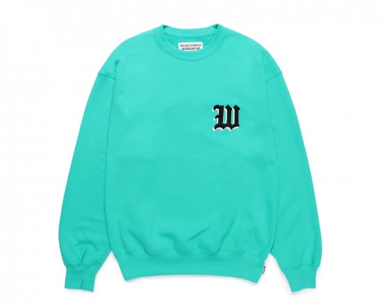 WACKO MARIA MIDDLE WEIGHT SWEAT SHIRT /  Turquoise
