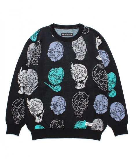 WACKO MARIA  56 TATTOO STUDIO / JACQUARD KNIT SWEATER / Black