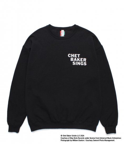 WACKO MARIA CHET BAKER / CREW NECK SWEAT SHIRT ( TYPE-2 ) Black