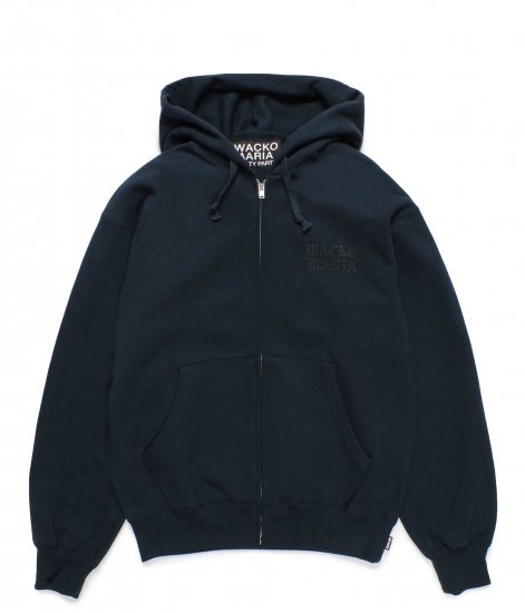 WACKO MARIA HEAVY WEIGHT ZIP HOODED SWEAT SHIRT / Navy