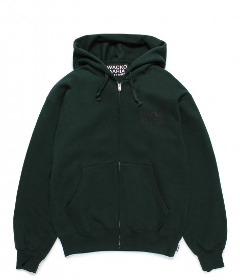 WACKO MARIA HEAVY WEIGHT ZIP HOODED SWEAT SHIRT / Green