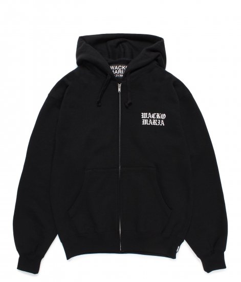 WACKO MARIA HEAVY WEIGHT ZIP HOODED SWEAT SHIRT / Black