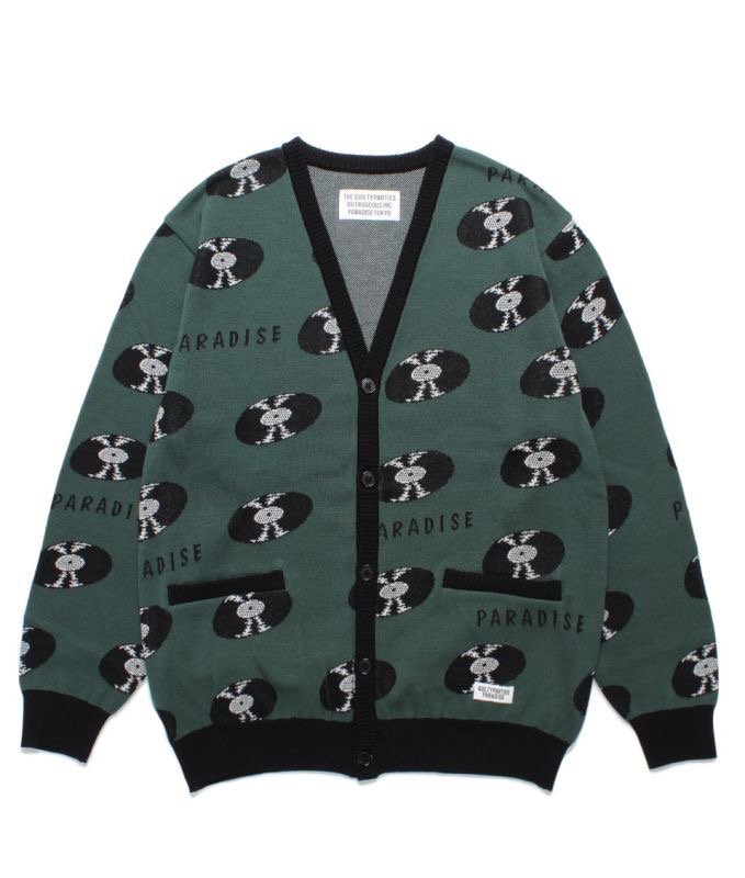 WACKO MARIA 正規代理店　通販 RECORDS JACQUARD KNIT CARDIGAN